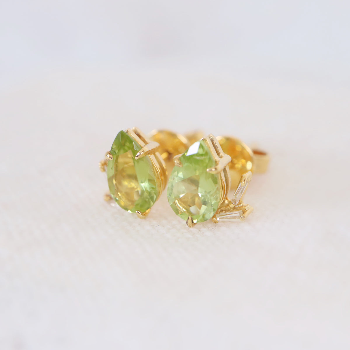 Peridot cluster earrings