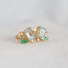 Load image into Gallery viewer, Aquamarine Cluster Earrings