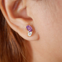 Load image into Gallery viewer, Amethyst Cluster Earrings