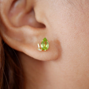 Peridot cluster earrings